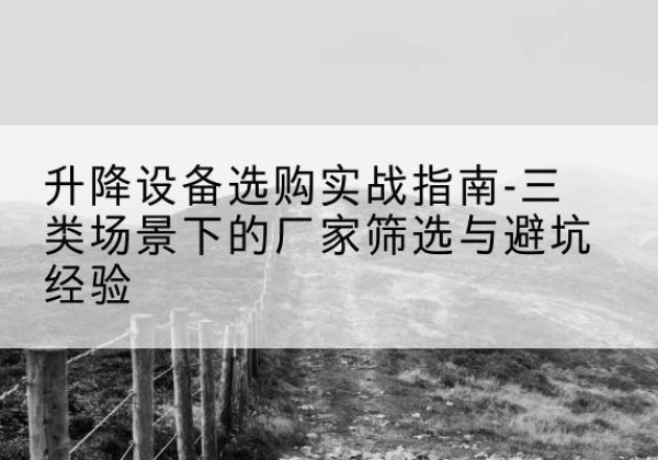 隆安移动式升降机厂家推荐-升降设备选购实战指南-三类场景下的厂家筛选与避坑经验