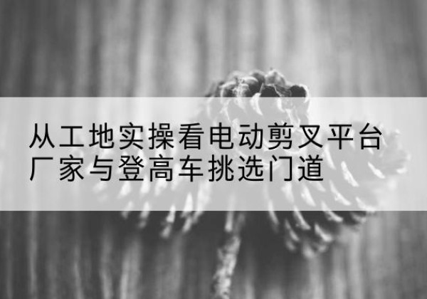 隆安电动剪叉升降平台厂家-从工地实操看电动剪叉平台厂家与登高车挑选门道